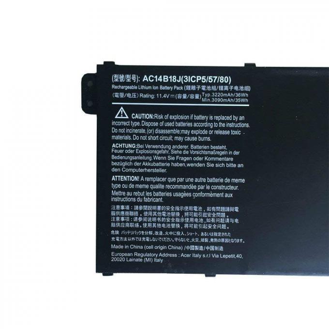 ACER 검정 11.4V를 위한 보충 AC14B18J 노트북 내부 건전지는 ES1-511 시리즈 노트북 갈망합니다
